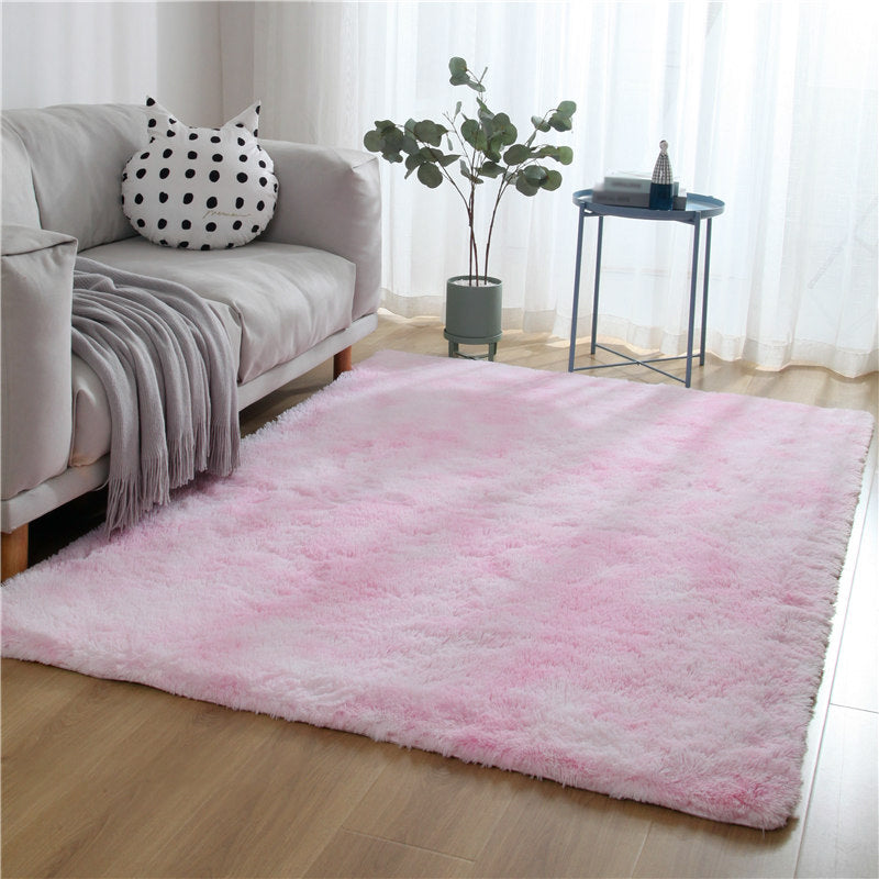 Minimalist Plain Rug Multi Color Faux Fur Indoor Rug Machine Washable Anti-Slip Carpet for Living Room Light Pink Clearhalo 'Area Rug' 'Casual' 'Rugs' Rug' 2208745