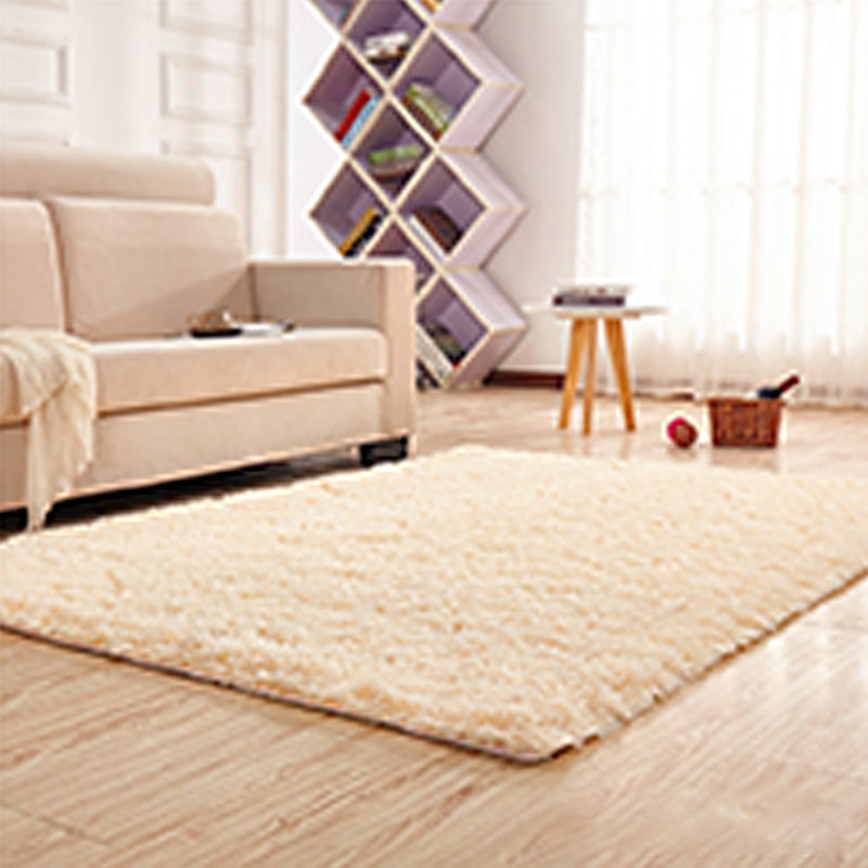 Minimalist Plain Rug Multi Color Faux Fur Indoor Rug Machine Washable Anti-Slip Carpet for Living Room Beige Clearhalo 'Area Rug' 'Casual' 'Rugs' Rug' 2208749