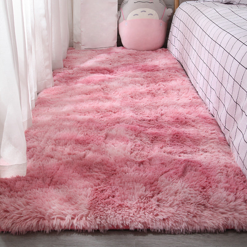 Multi-Colored Solid Color Rug Shag Relaxing Area Carpet Non-Slip Backing Washable Rug for Bedroom Pink Clearhalo 'Area Rug' 'Casual' 'Rugs' Rug' 2208755