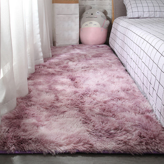 Multi-Colored Solid Color Rug Shag Relaxing Area Carpet Non-Slip Backing Washable Rug for Bedroom Purple Clearhalo 'Area Rug' 'Casual' 'Rugs' Rug' 2208760