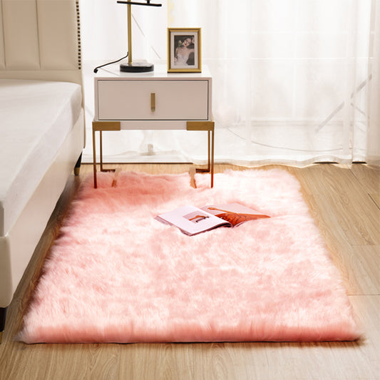 Natural Solid Color Rug Multi Color Fluffy Carpet Easy Care Machine Washable Area Rug for Bedroom Light Pink Clearhalo 'Area Rug' 'Casual' 'Rugs' Rug' 2208784