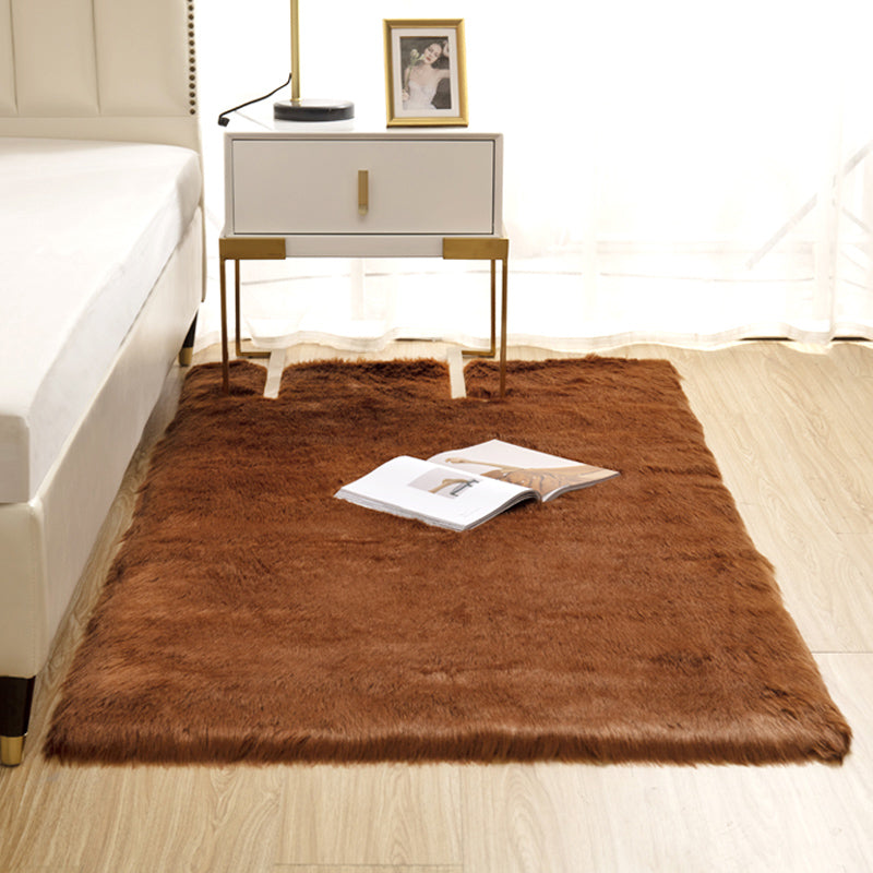 Natural Solid Color Rug Multi Color Fluffy Carpet Easy Care Machine Washable Area Rug for Bedroom Light Brown Clearhalo 'Area Rug' 'Casual' 'Rugs' Rug' 2208788