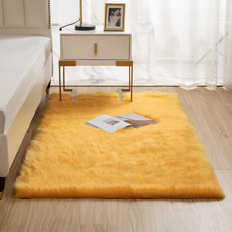 Natural Solid Color Rug Multi Color Fluffy Carpet Easy Care Machine Washable Area Rug for Bedroom Camel Clearhalo 'Area Rug' 'Casual' 'Rugs' Rug' 2208789