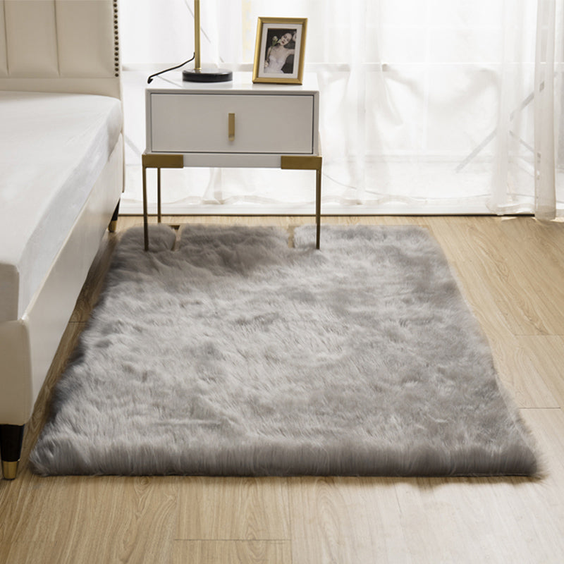 Natural Solid Color Rug Multi Color Fluffy Carpet Easy Care Machine Washable Area Rug for Bedroom Light Gray Clearhalo 'Area Rug' 'Casual' 'Rugs' Rug' 2208791