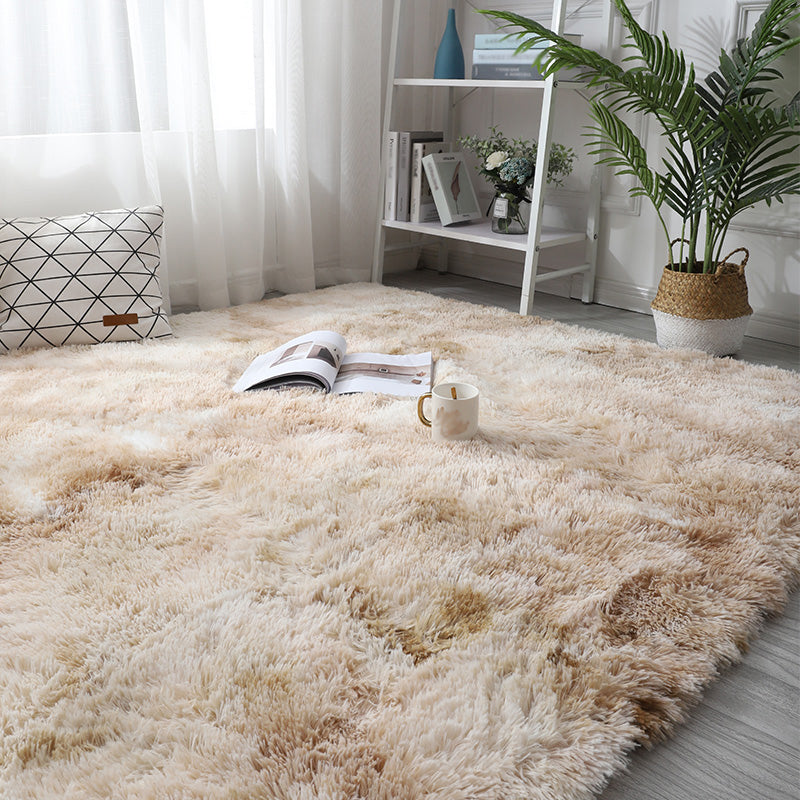 Casual Home Decor Rug Multi Colored Plain Area Rug Faux Fur Non-Slip Backing Easy Care Carpet Light Camel Clearhalo 'Area Rug' 'Casual' 'Rugs' Rug' 2208819