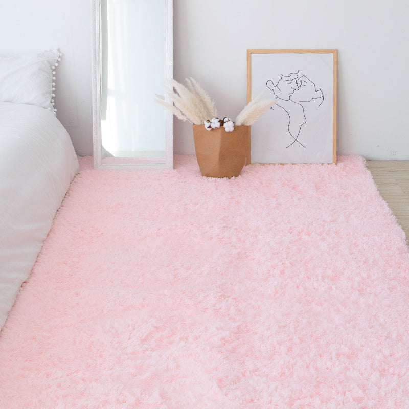 Multi-Color Simple Rug Faux Fur Solid Area Rug Anti-Slip Backing Pet Friendly Rug for Room Light Pink Clearhalo 'Area Rug' 'Casual' 'Rugs' Rug' 2208831