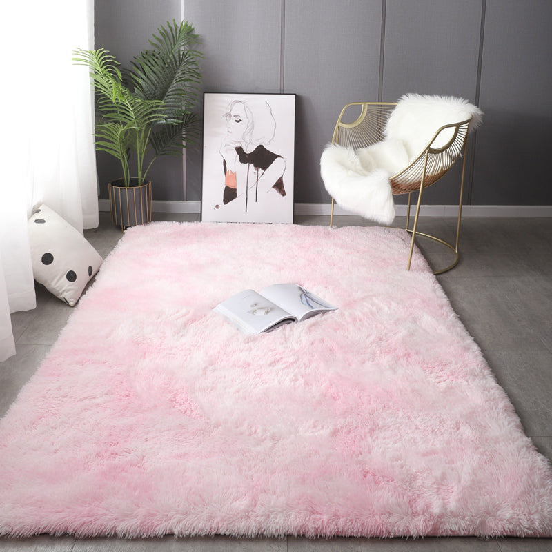 Nordic Living Room Rug Multi Color Plain Carpet Shag Anti-Slip Backing Machine Washable Rug Light Pink Clearhalo 'Area Rug' 'Casual' 'Rugs' Rug' 2208838