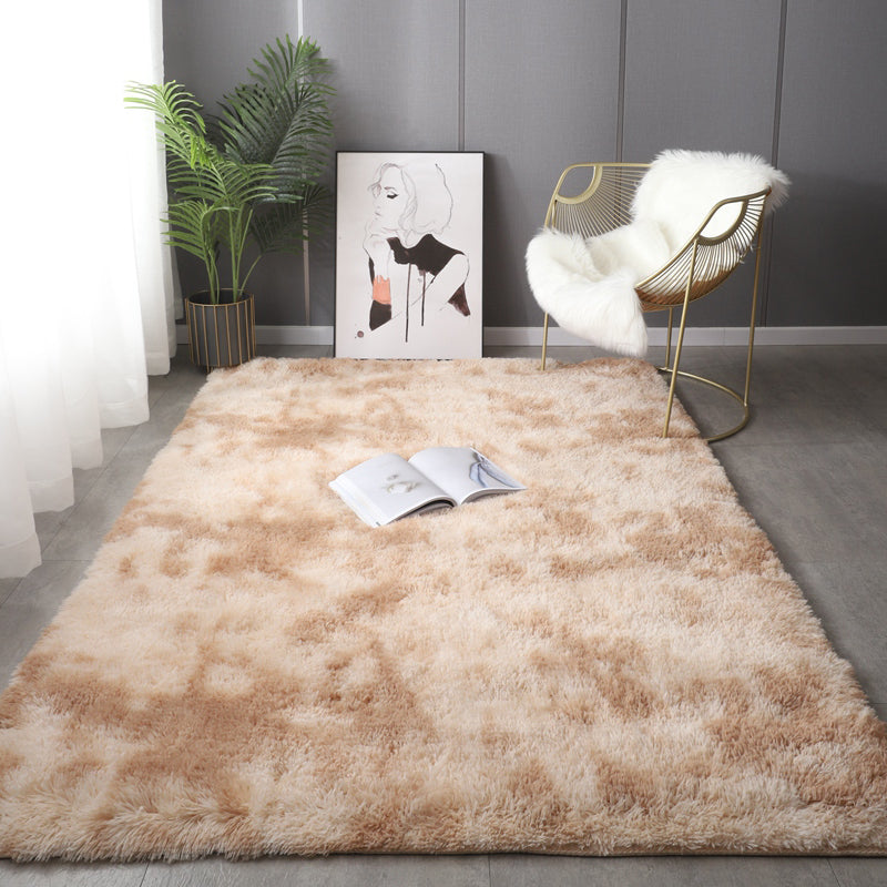 Nordic Living Room Rug Multi Color Plain Carpet Shag Anti-Slip Backing Machine Washable Rug Light Camel Clearhalo 'Area Rug' 'Casual' 'Rugs' Rug' 2208840