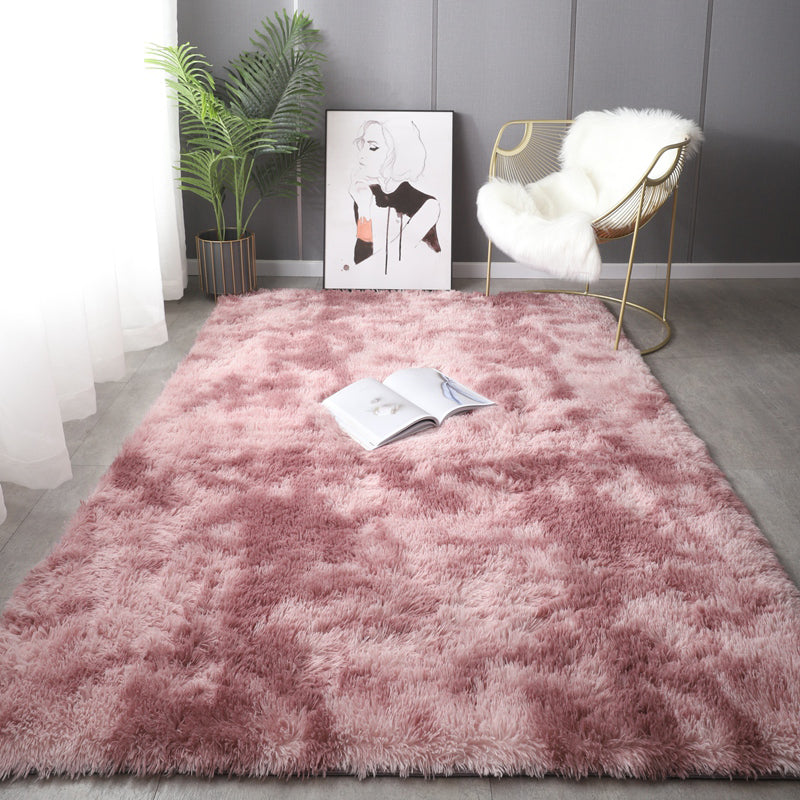 Nordic Living Room Rug Multi Color Plain Carpet Shag Anti-Slip Backing Machine Washable Rug Purple-Pink Clearhalo 'Area Rug' 'Casual' 'Rugs' Rug' 2208844