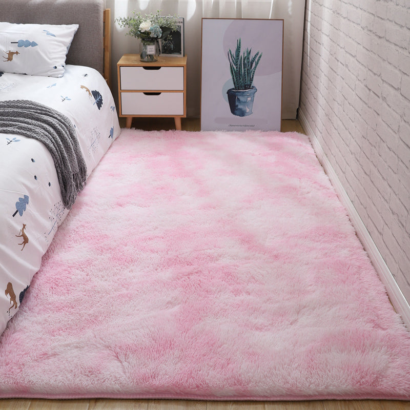 Scandinavian Solid Color Rug Multi-Color Fluffy Area Carpet Non-Slip Backing Machine Washable Rug for Bedroom Pink Clearhalo 'Area Rug' 'Casual' 'Rugs' Rug' 2208848