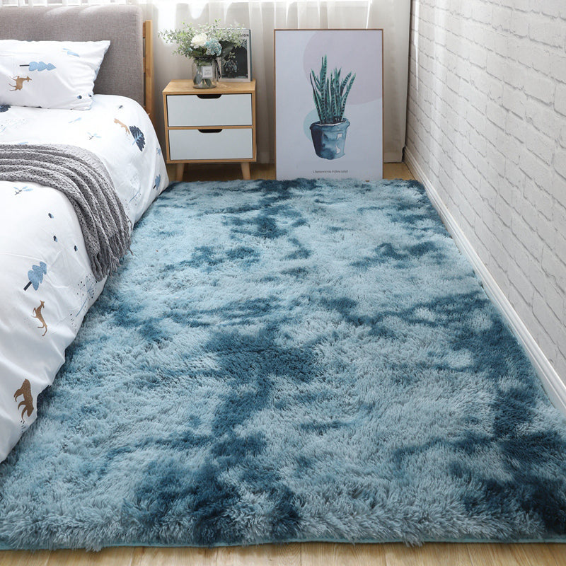 Scandinavian Solid Color Rug Multi-Color Fluffy Area Carpet Non-Slip Backing Machine Washable Rug for Bedroom Peacock Blue Clearhalo 'Area Rug' 'Casual' 'Rugs' Rug' 2208850