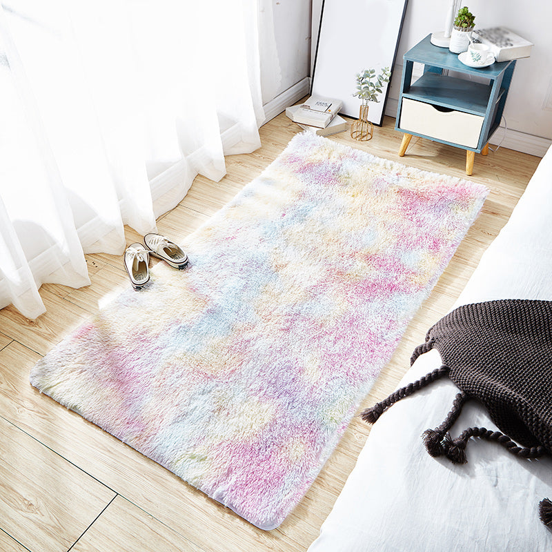 Simple Tie Dye Pattern Rug Multi Color Shag Area Carpet Anti-Slip Backing Easy Care Rug for Decoration Pink-Yellow Clearhalo 'Area Rug' 'Casual' 'Rugs' Rug' 2208860