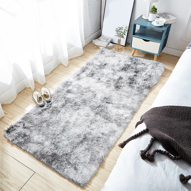 Simple Tie Dye Pattern Rug Multi Color Shag Area Carpet Anti-Slip Backing Easy Care Rug for Decoration White-Gray Clearhalo 'Area Rug' 'Casual' 'Rugs' Rug' 2208865