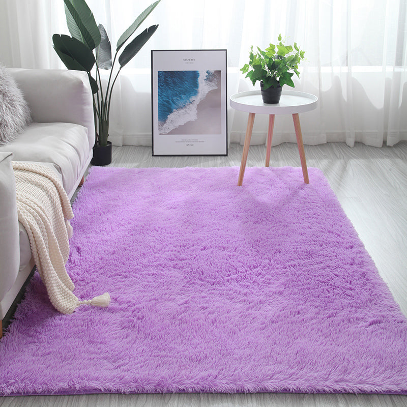 Multi Color Decoration Rug Nordic Plain Indoor Rug Faux Fur Anti-Slip Backing Washable Carpet Purple Clearhalo 'Area Rug' 'Casual' 'Rugs' Rug' 2208869