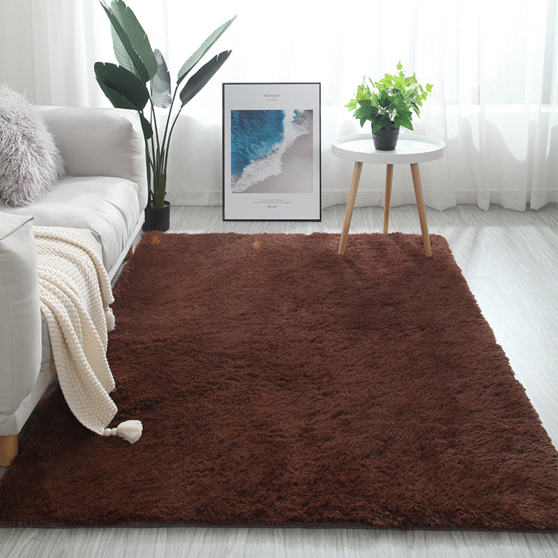 Multi Color Decoration Rug Nordic Plain Indoor Rug Faux Fur Anti-Slip Backing Washable Carpet Coffee Clearhalo 'Area Rug' 'Casual' 'Rugs' Rug' 2208872