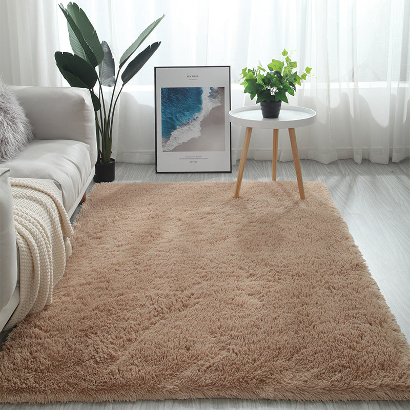 Multi Color Decoration Rug Nordic Plain Indoor Rug Faux Fur Anti-Slip Backing Washable Carpet Camel Clearhalo 'Area Rug' 'Casual' 'Rugs' Rug' 2208875