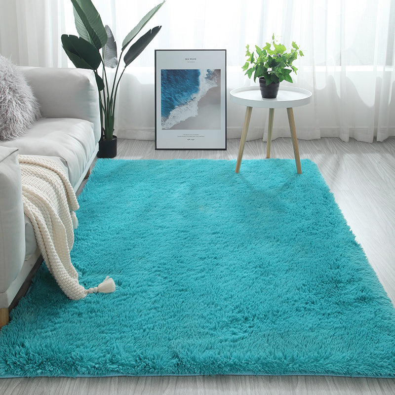 Multi Color Decoration Rug Nordic Plain Indoor Rug Faux Fur Anti-Slip Backing Washable Carpet Royal Blue Clearhalo 'Area Rug' 'Casual' 'Rugs' Rug' 2208877