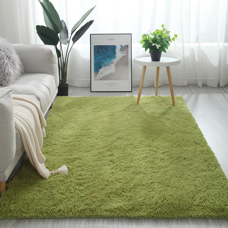 Multi Color Decoration Rug Nordic Plain Indoor Rug Faux Fur Anti-Slip Backing Washable Carpet Green Clearhalo 'Area Rug' 'Casual' 'Rugs' Rug' 2208878