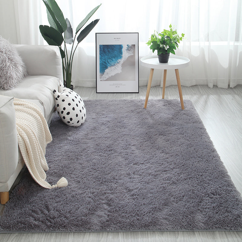 Multi Color Decoration Rug Nordic Plain Indoor Rug Faux Fur Anti-Slip Backing Washable Carpet Silver Gray Clearhalo 'Area Rug' 'Casual' 'Rugs' Rug' 2208879