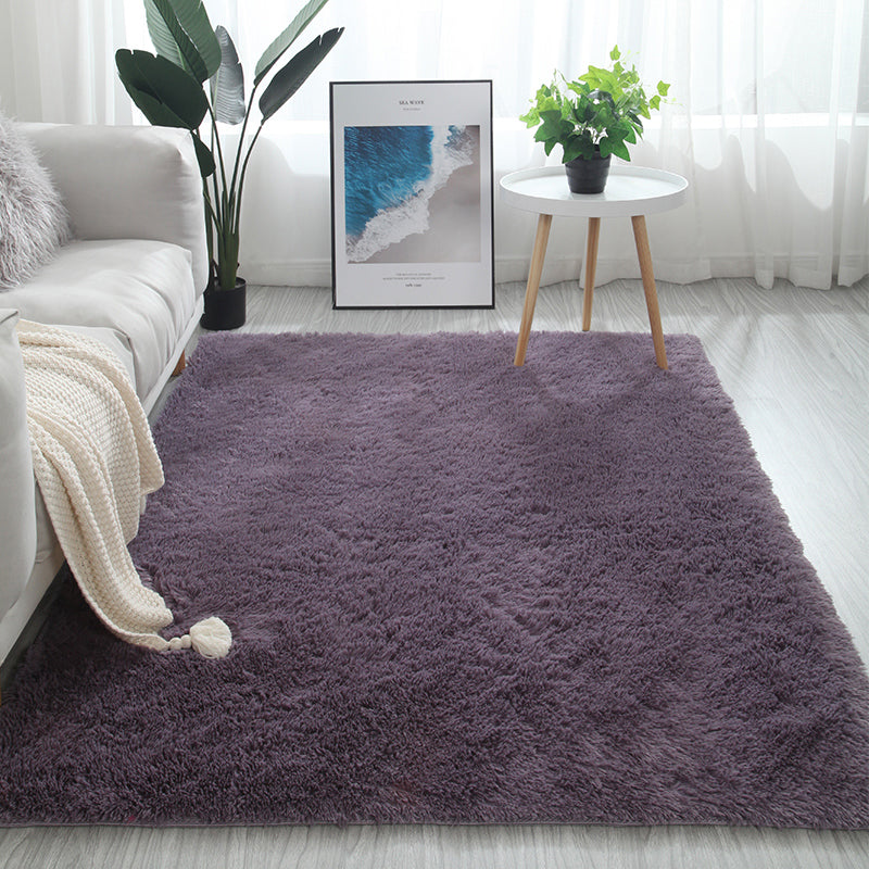 Multi Color Decoration Rug Nordic Plain Indoor Rug Faux Fur Anti-Slip Backing Washable Carpet Gray-Purple Clearhalo 'Area Rug' 'Casual' 'Rugs' Rug' 2208881