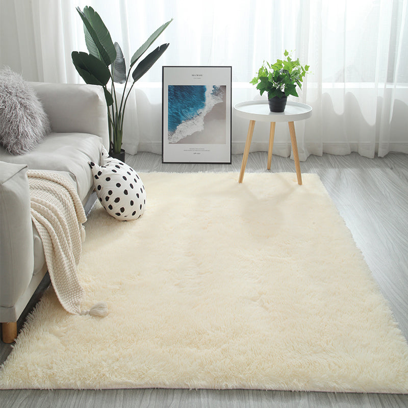 Multi Color Decoration Rug Nordic Plain Indoor Rug Faux Fur Anti-Slip Backing Washable Carpet Beige Clearhalo 'Area Rug' 'Casual' 'Rugs' Rug' 2208886