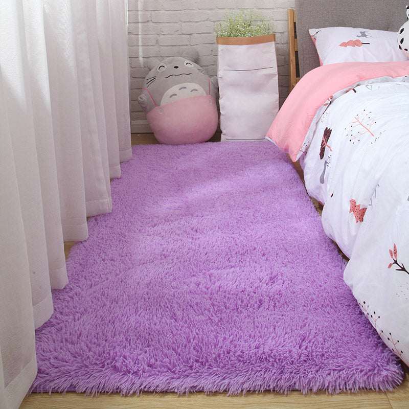 Simple Modern Rug Multi-Color Solid Color Carpet Non-Slip Backing Easy Care Area Rug for Bedroom Light Purple Clearhalo 'Area Rug' 'Casual' 'Rugs' Rug' 2208897