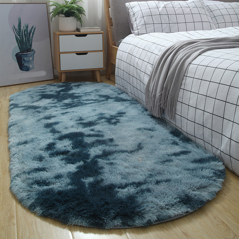 Multi-Color Tie Dye Rug Shag Western Area Rug Pet Friendly Anti-Slip Carpet for Bedroom Peacock Blue Clearhalo 'Area Rug' 'Casual' 'Rugs' Rug' 2208910