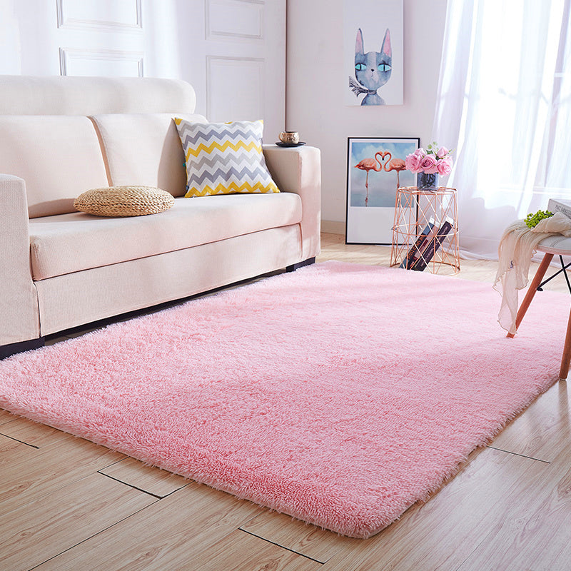 Multi Colored Stripe Print Rug Faux Wool Relaxing Area Rug Non-Slip Pet Friendly Carpet for Decoration Pink Clearhalo 'Area Rug' 'Casual' 'Rugs' Rug' 2208927