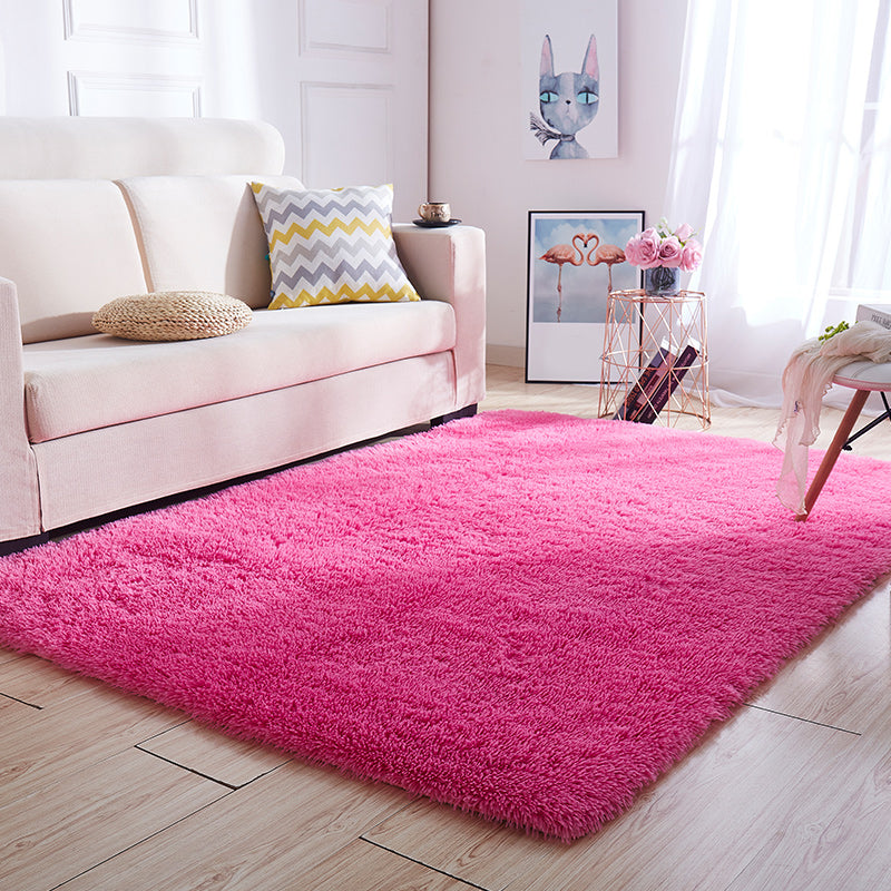 Multi Colored Stripe Print Rug Faux Wool Relaxing Area Rug Non-Slip Pet Friendly Carpet for Decoration Rose Red Clearhalo 'Area Rug' 'Casual' 'Rugs' Rug' 2208934
