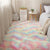 Multi Colored Stripe Print Rug Faux Wool Relaxing Area Rug Non-Slip Pet Friendly Carpet for Decoration Pink-Yellow Clearhalo 'Area Rug' 'Casual' 'Rugs' Rug' 2208940