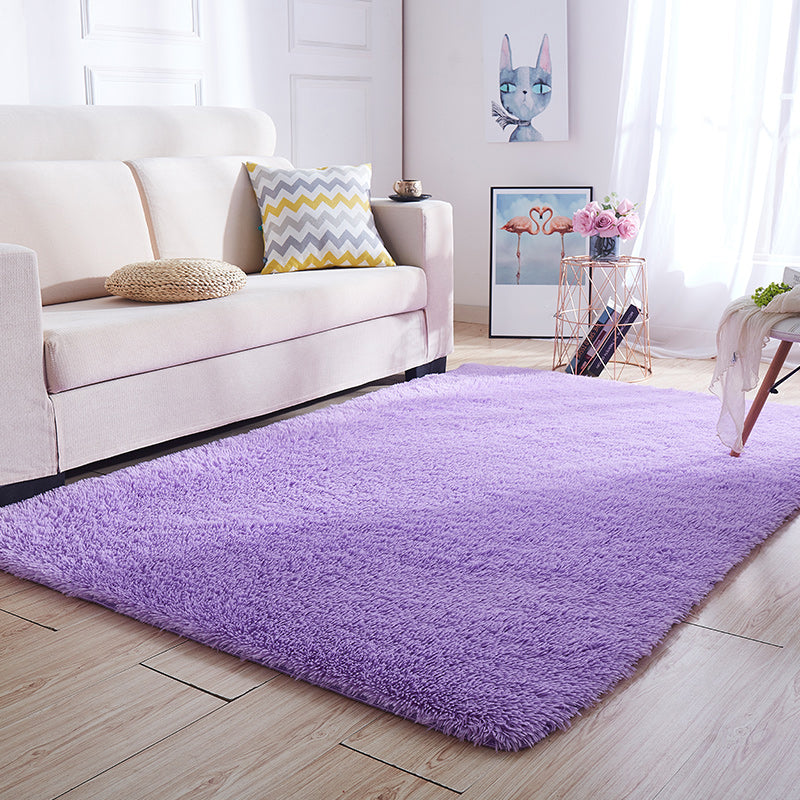 Multi Colored Stripe Print Rug Faux Wool Relaxing Area Rug Non-Slip Pet Friendly Carpet for Decoration Light Purple Clearhalo 'Area Rug' 'Casual' 'Rugs' Rug' 2208943
