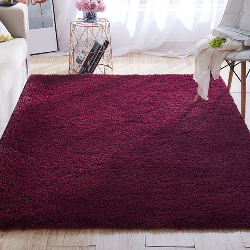 Multi Colored Stripe Print Rug Faux Wool Relaxing Area Rug Non-Slip Pet Friendly Carpet for Decoration Burgundy Clearhalo 'Area Rug' 'Casual' 'Rugs' Rug' 2208947