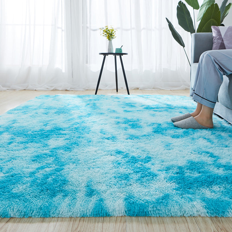 Natural Bedroom Rug Multi Color Geo Patterned Carpet Fluffy Non-Slip Backing Easy Care Carpet Blue-White Clearhalo 'Area Rug' 'Casual' 'Rugs' Rug' 2208953