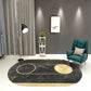 Multi Color Nordic Rug Synthetics Abstract Printed Area Rug Non-Slip Backing Pet Friendly Carpet for Decoration Black-Gold Clearhalo 'Area Rug' 'Rug' 2208984