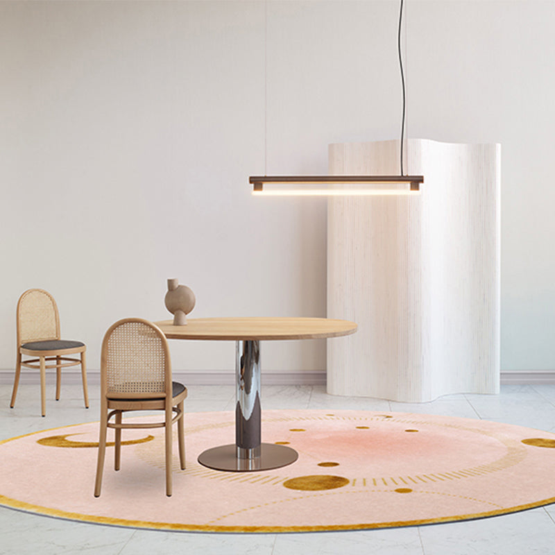 Modern Kids Room Rug Multi-Colored Constellation Pattern Rug Polypropylene Pet Friendly Easy Care Carpet Light Pink Clearhalo 'Area Rug' 'Rug' 2208990