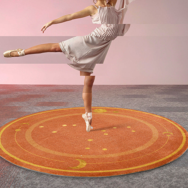 Modern Kids Room Rug Multi-Colored Constellation Pattern Rug Polypropylene Pet Friendly Easy Care Carpet Orange Clearhalo 'Area Rug' 'Rug' 2208994