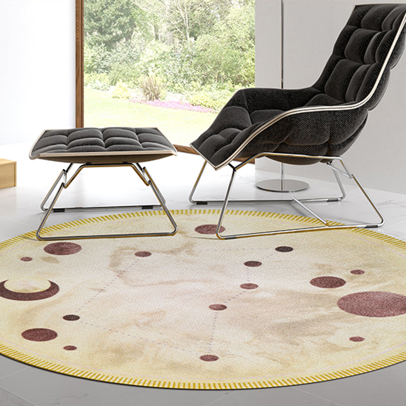 Modern Kids Room Rug Multi-Colored Constellation Pattern Rug Polypropylene Pet Friendly Easy Care Carpet Beige Clearhalo 'Area Rug' 'Rug' 2209004