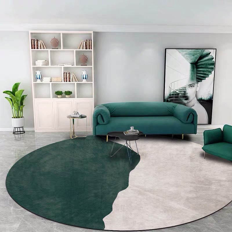 Dark Green Abstract Printed Rug Polyster Trendy Carpet Anti-Slip Pet Friendly Rug for Living Room Blackish Green Design 8 Clearhalo 'Area Rug' 'Rug' 2209010