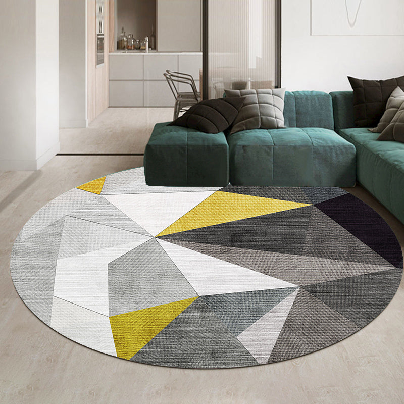 Casual Minimalist Rug Multi-Color Geometric Pattern Carpet Non-Slip Backing Area Rug for Bedroom Light Gray-Yellow Clearhalo 'Area Rug' 'Rug' 2209021