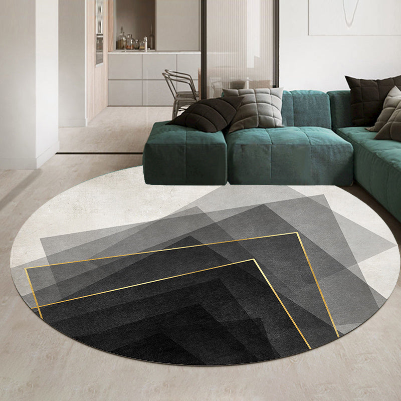 Casual Minimalist Rug Multi-Color Geometric Pattern Carpet Non-Slip Backing Area Rug for Bedroom Black-White Clearhalo 'Area Rug' 'Rug' 2209027
