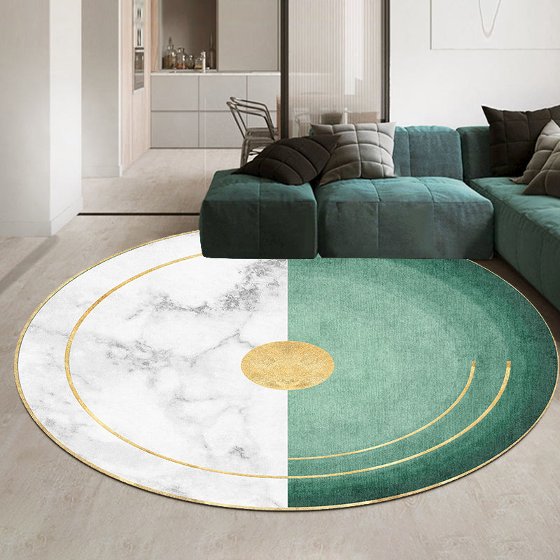 Casual Minimalist Rug Multi-Color Geometric Pattern Carpet Non-Slip Backing Area Rug for Bedroom Green-White Clearhalo 'Area Rug' 'Rug' 2209030