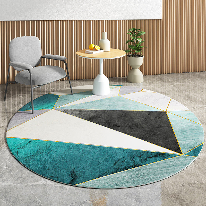 Casual Minimalist Rug Multi-Color Geometric Pattern Carpet Non-Slip Backing Area Rug for Bedroom Dark Blue-Black Clearhalo 'Area Rug' 'Rug' 2209031