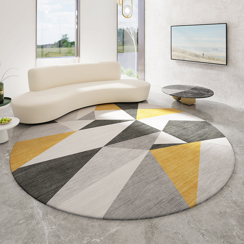 Casual Minimalist Rug Multi-Color Geometric Pattern Carpet Non-Slip Backing Area Rug for Bedroom Dark Gray-Yellow Clearhalo 'Area Rug' 'Rug' 2209034