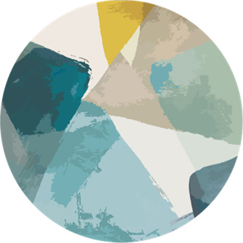 Creative Abstract Printed Rug Multi Colored Synthetics Carpet Non-Slip Backing Stain-Resistant Rug for Bedroom Light Blue Clearhalo 'Area Rug' 'Rug' 2209061