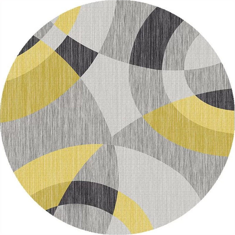 Creative Abstract Printed Rug Multi Colored Synthetics Carpet Non-Slip Backing Stain-Resistant Rug for Bedroom Gray-Yellow Clearhalo 'Area Rug' 'Rug' 2209063