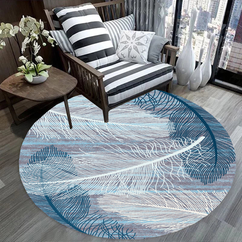 Creative Abstract Printed Rug Multi Colored Synthetics Carpet Non-Slip Backing Stain-Resistant Rug for Bedroom Blue Clearhalo 'Area Rug' 'Rug' 2209066