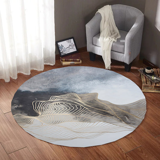 Creative Abstract Printed Rug Multi Colored Synthetics Carpet Non-Slip Backing Stain-Resistant Rug for Bedroom Gray-White Clearhalo 'Area Rug' 'Rug' 2209073