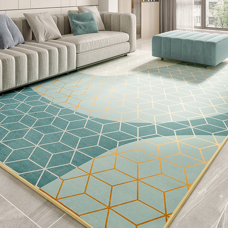 Multi Color Abstract Print Rug Polyster Simplicity Carpet Stain-Resistant Anti-Slip Rug for Living Room Light Green Clearhalo 'Area Rug' 'Rug' 2209075