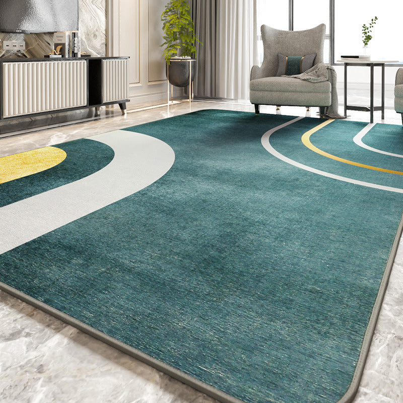 Multi Color Abstract Print Rug Polyster Simplicity Carpet Stain-Resistant Anti-Slip Rug for Living Room Green-White Clearhalo 'Area Rug' 'Rug' 2209080