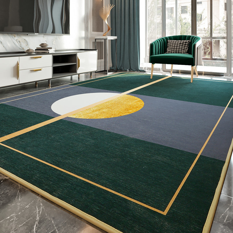 Multi Color Abstract Print Rug Polyster Simplicity Carpet Stain-Resistant Anti-Slip Rug for Living Room Blue-Green Clearhalo 'Area Rug' 'Rug' 2209082